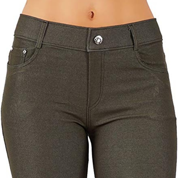 Jean Look Jeggings Tights Slim Fit Pull Up Pants  - Picture 4 of 6